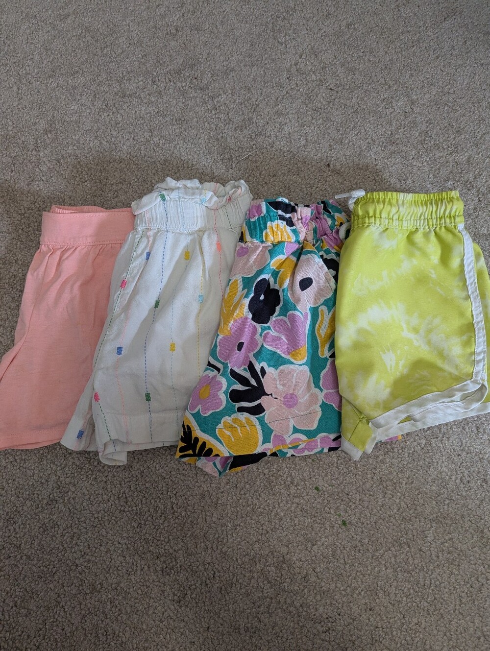 Girls 4-Pack Summer Shorts Set - Pink, White, Multicolour And Yellow